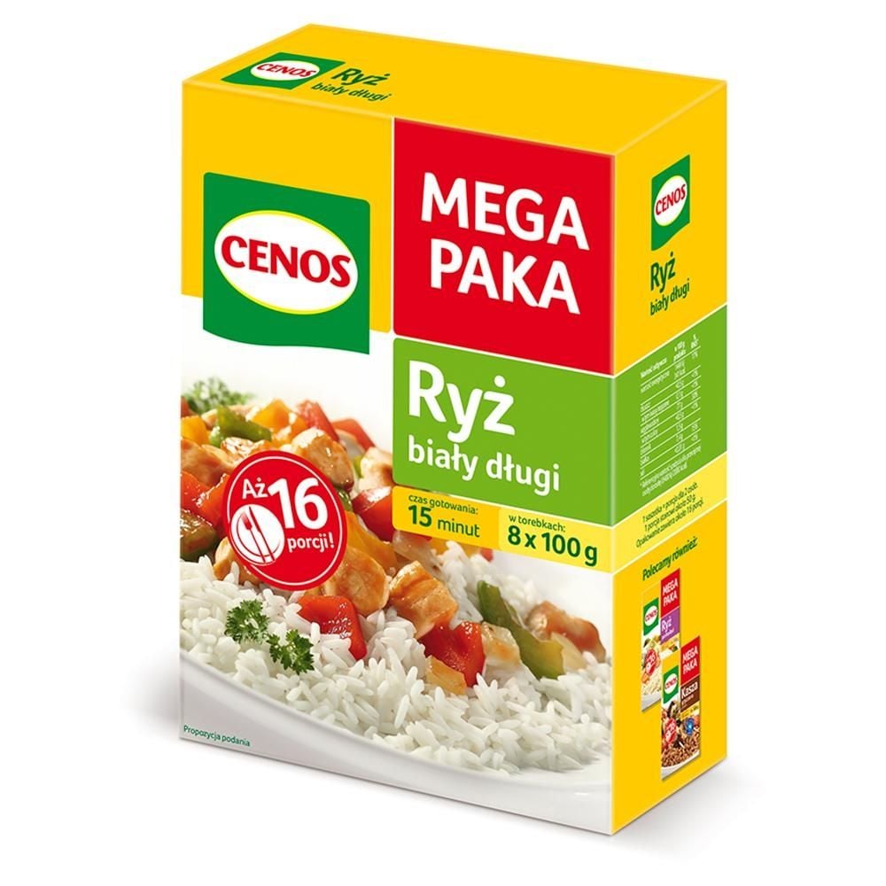 Cenos Ryż biały długi 800 g (8 torebek)