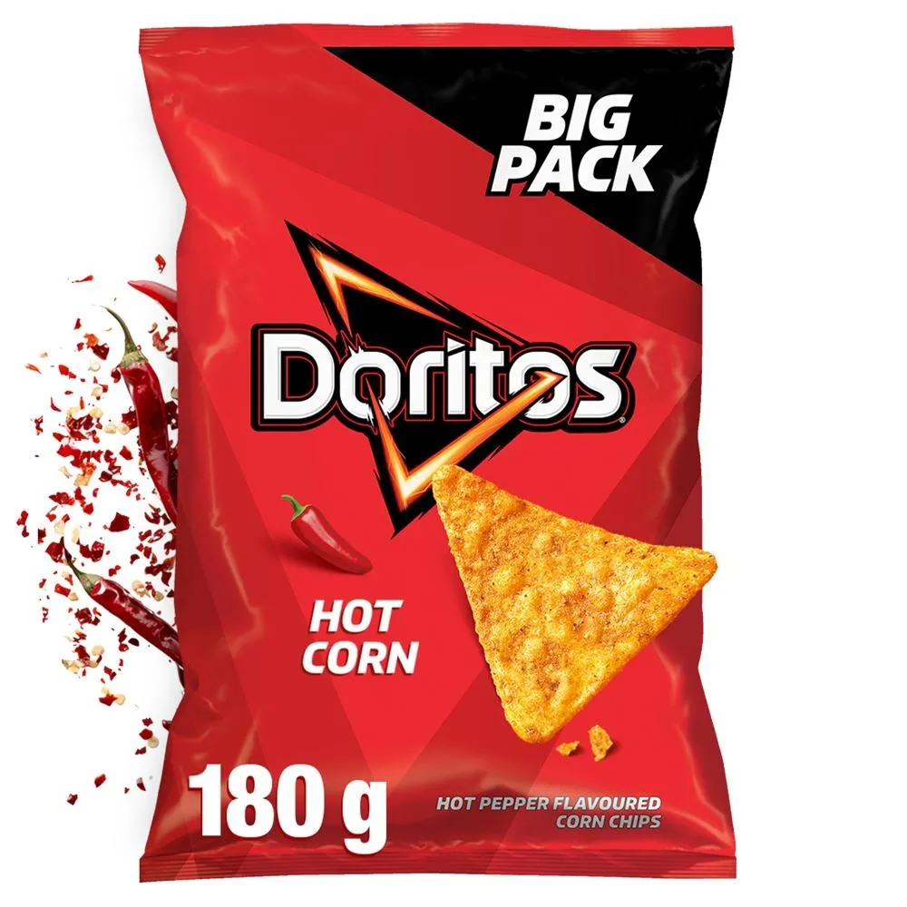Doritos Hot Corn Chipsy kukurydziane o smaku ostrej papryki 180 g
