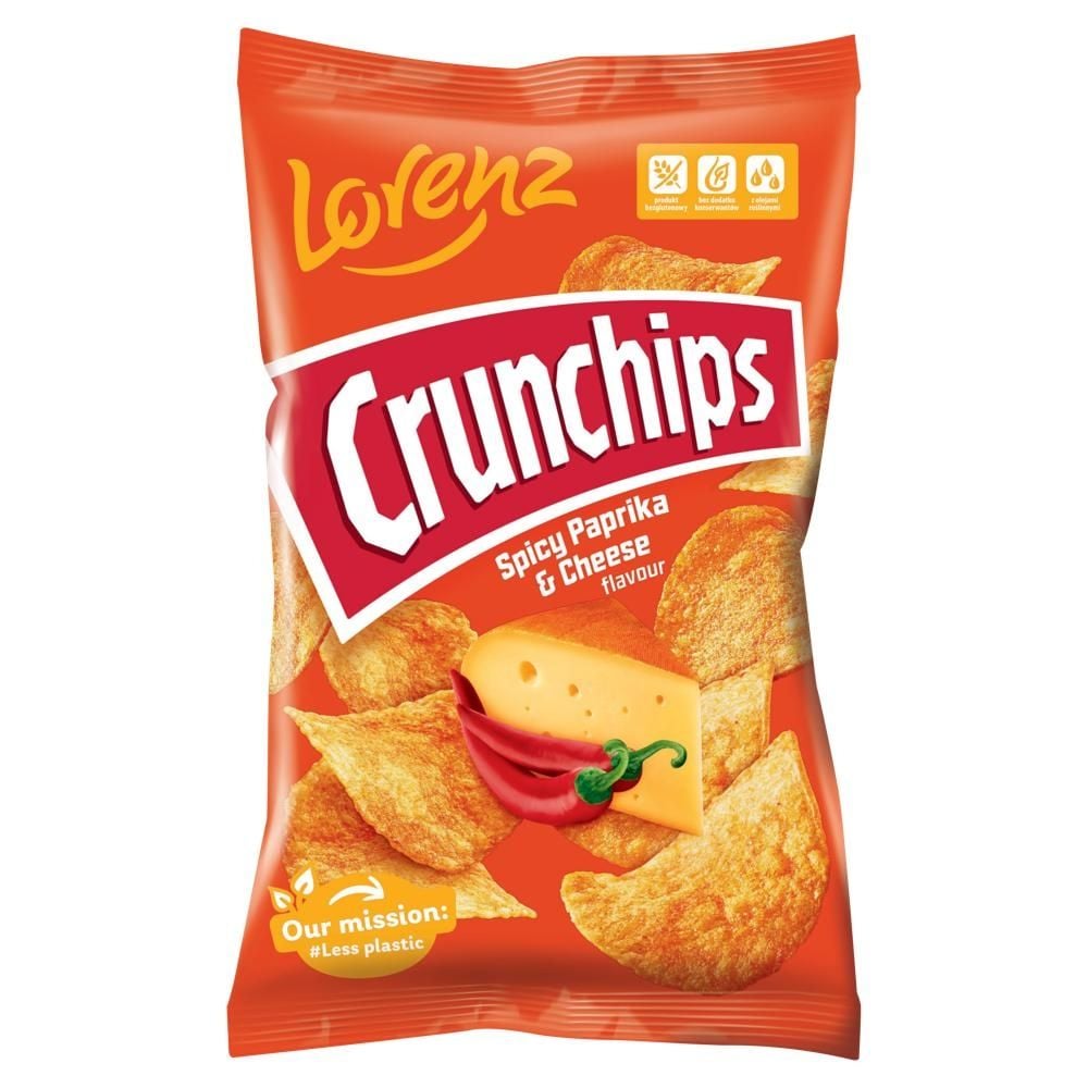 Crunchips Chipsy ziemniaczane o smaku pikantnej papryki i sera 130 g