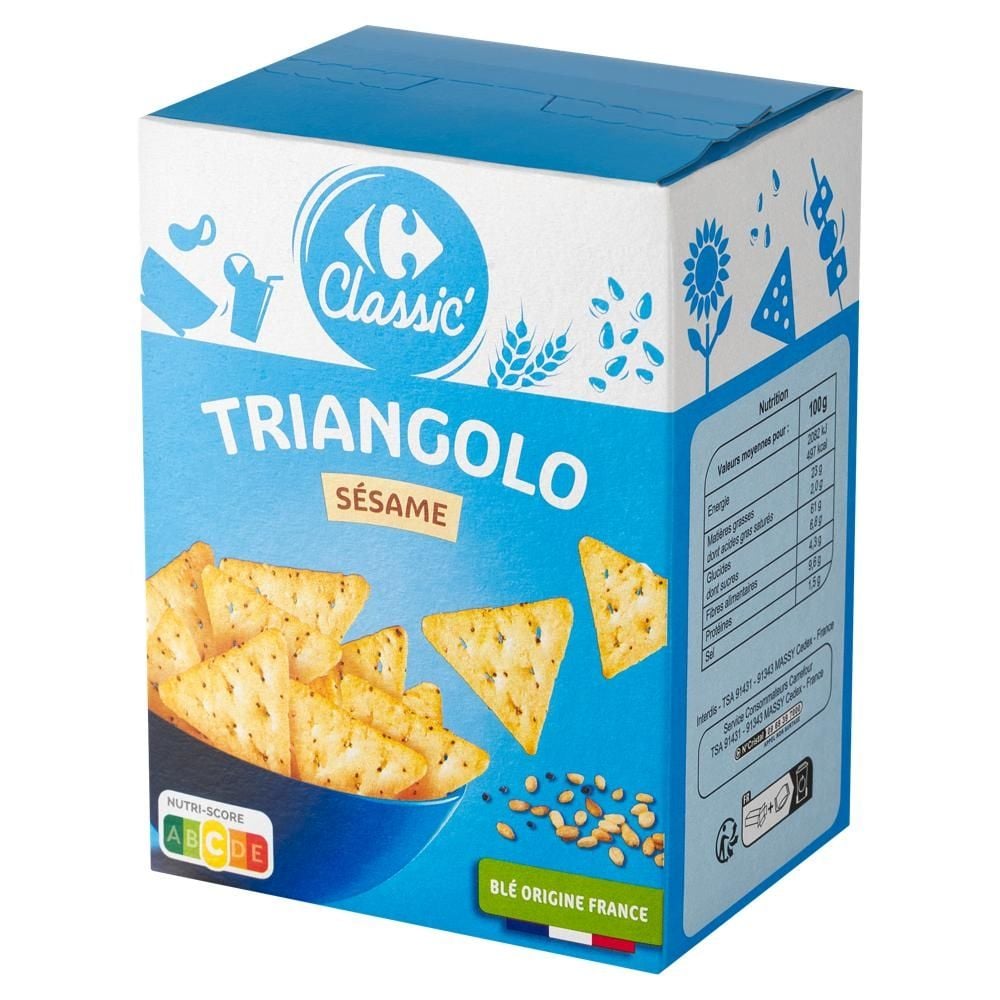 Carrefour Classic Krakersy z nasionami sezamu i maku 100 g