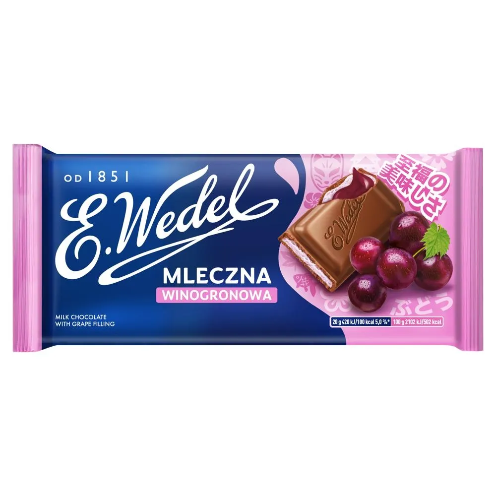 E. Wedel Czekolada mleczna winogronowa 100 g