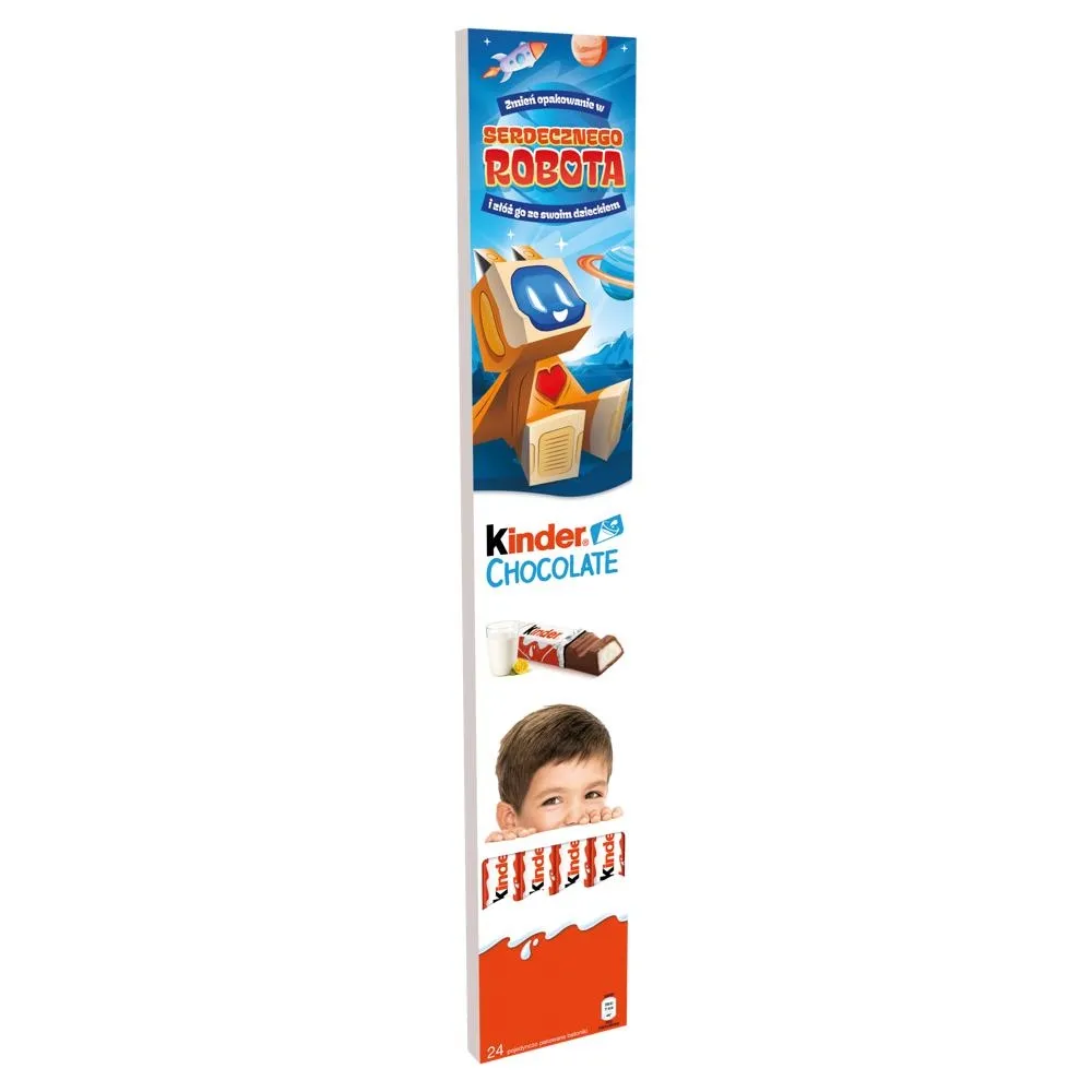 Kinder Chocolate Batonik z mlecznej czekolady z nadzieniem mlecznym 3 x 100 g (24 sztuki)