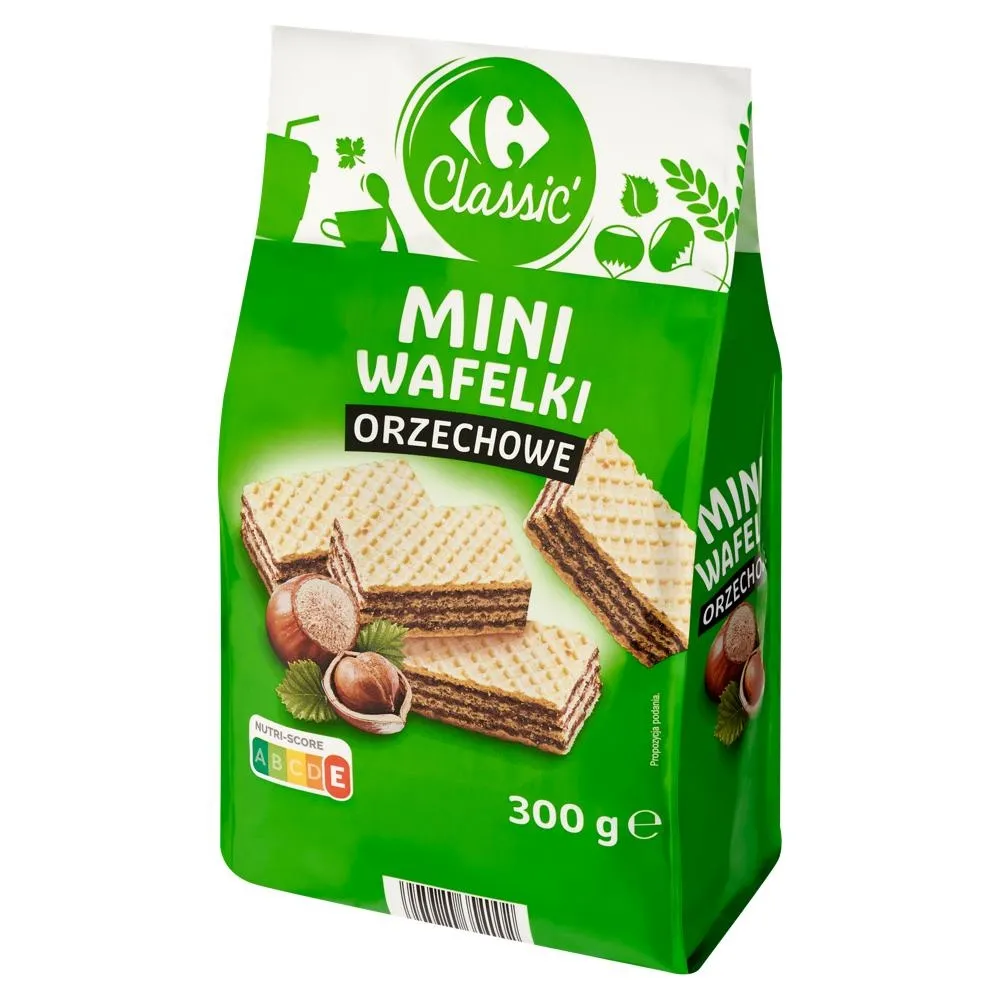 Carrefour Classic Mini wafelki orzechowe 300 g