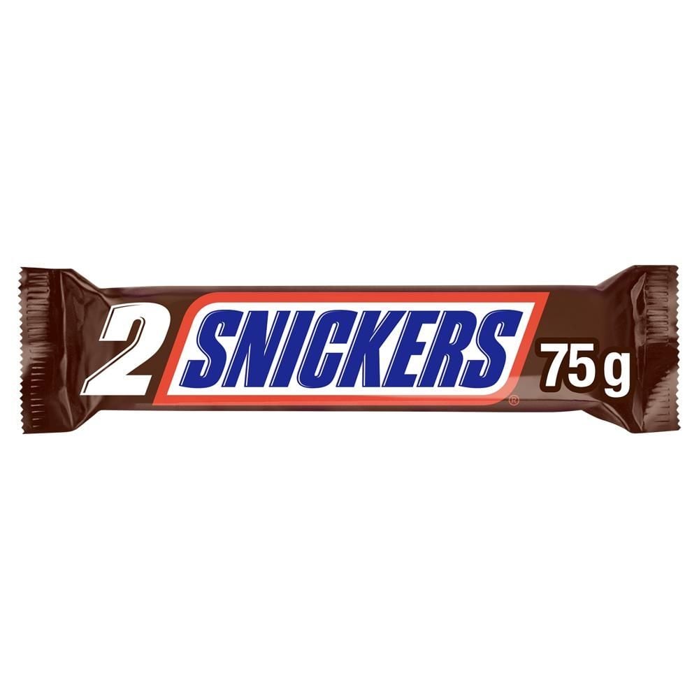 Snickers Baton z nadzieniem i orzeszkami ziemnymi w karmelu i czekoladzie 75 g (2 x 37,5 g)