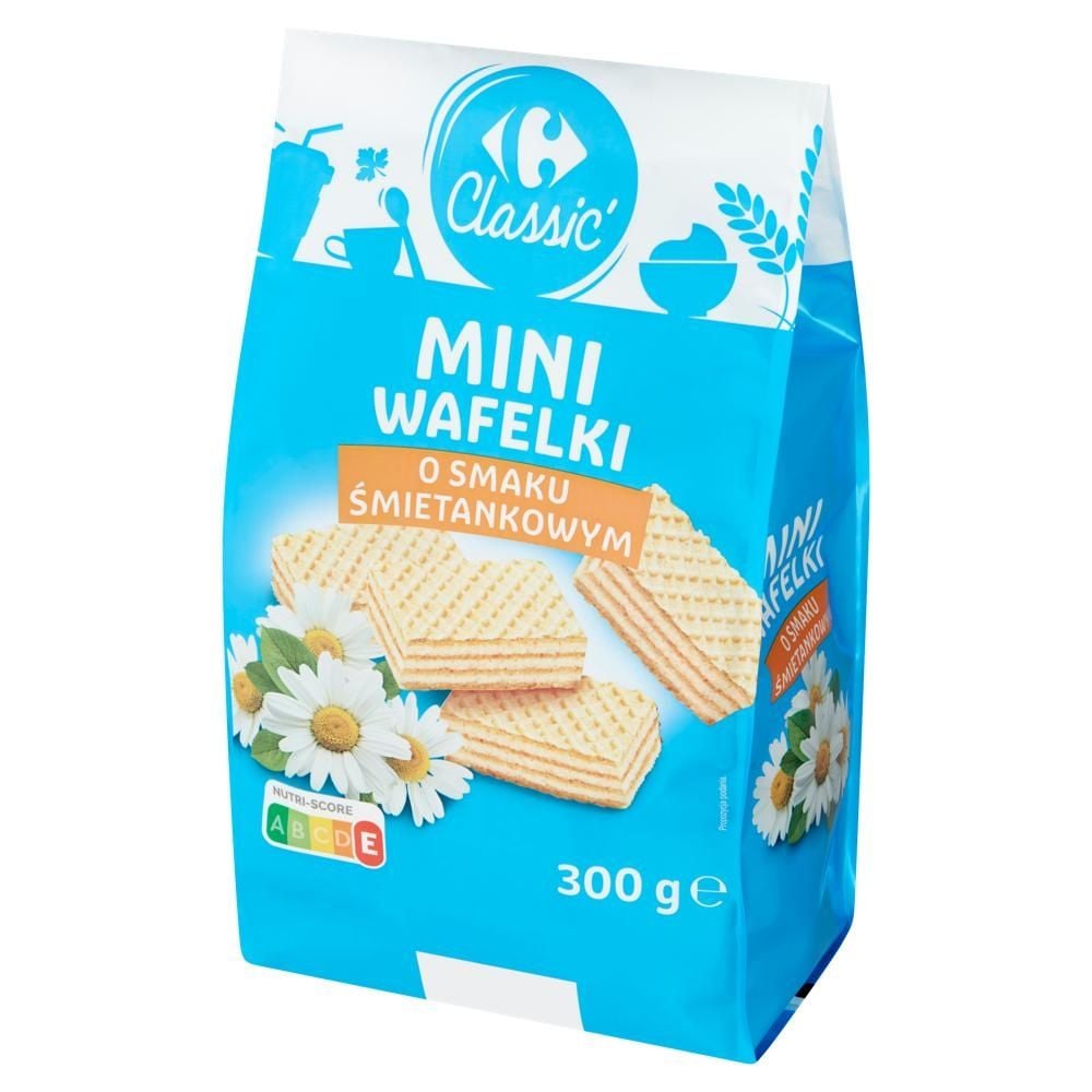 Carrefour Classic Mini wafelki o smaku śmietankowym 300 g