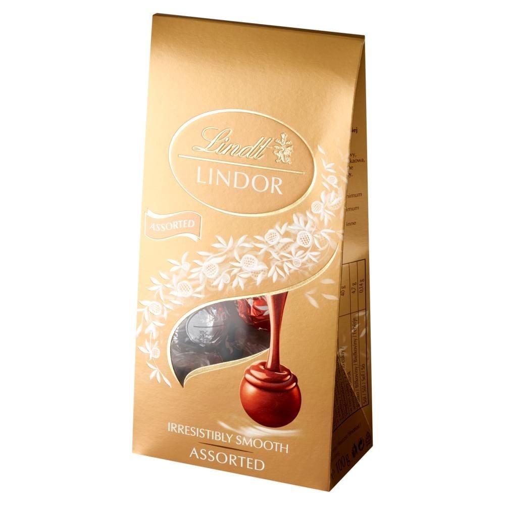 Lindt Lindor Praliny z czekolady mlecznej gorzkiej i białej z nadzieniem 100 g