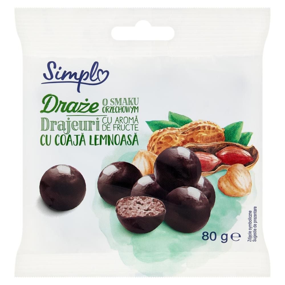 Simpl Draże o smaku orzechowym 80 g