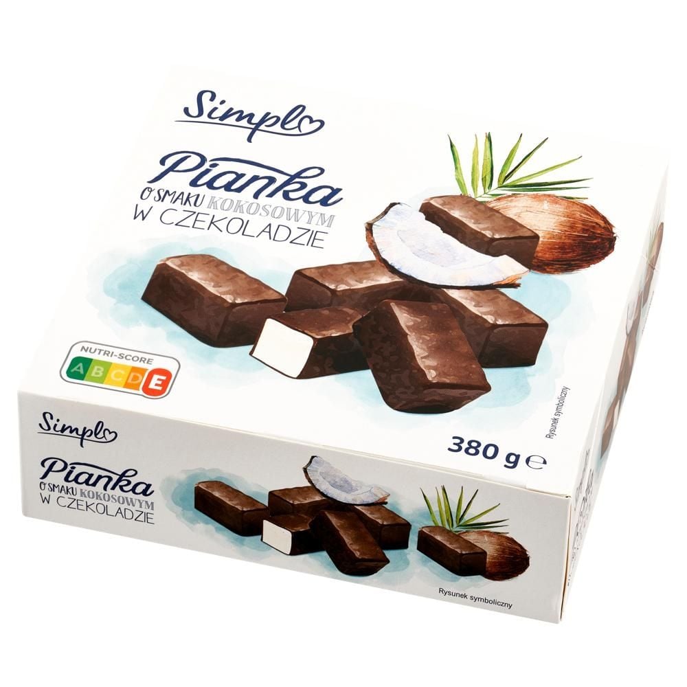 Simpl Pianka o smaku kokosowym w czekoladzie 380 g