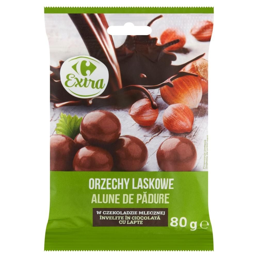 Carrefour Orzechy laskowe w czekoladzie mlecznej 80 g