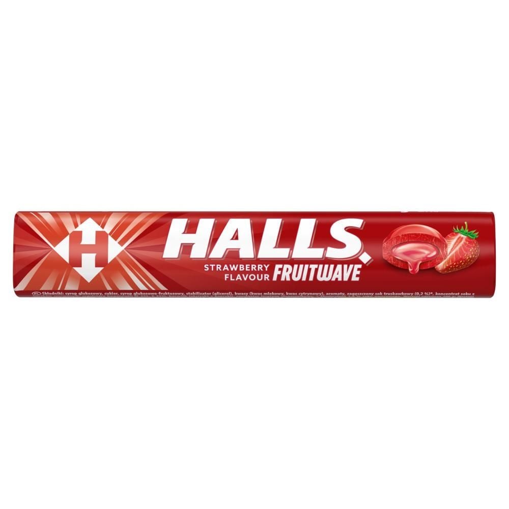 Halls Fruitwave Cukierki o smaku truskawkowym 45 g