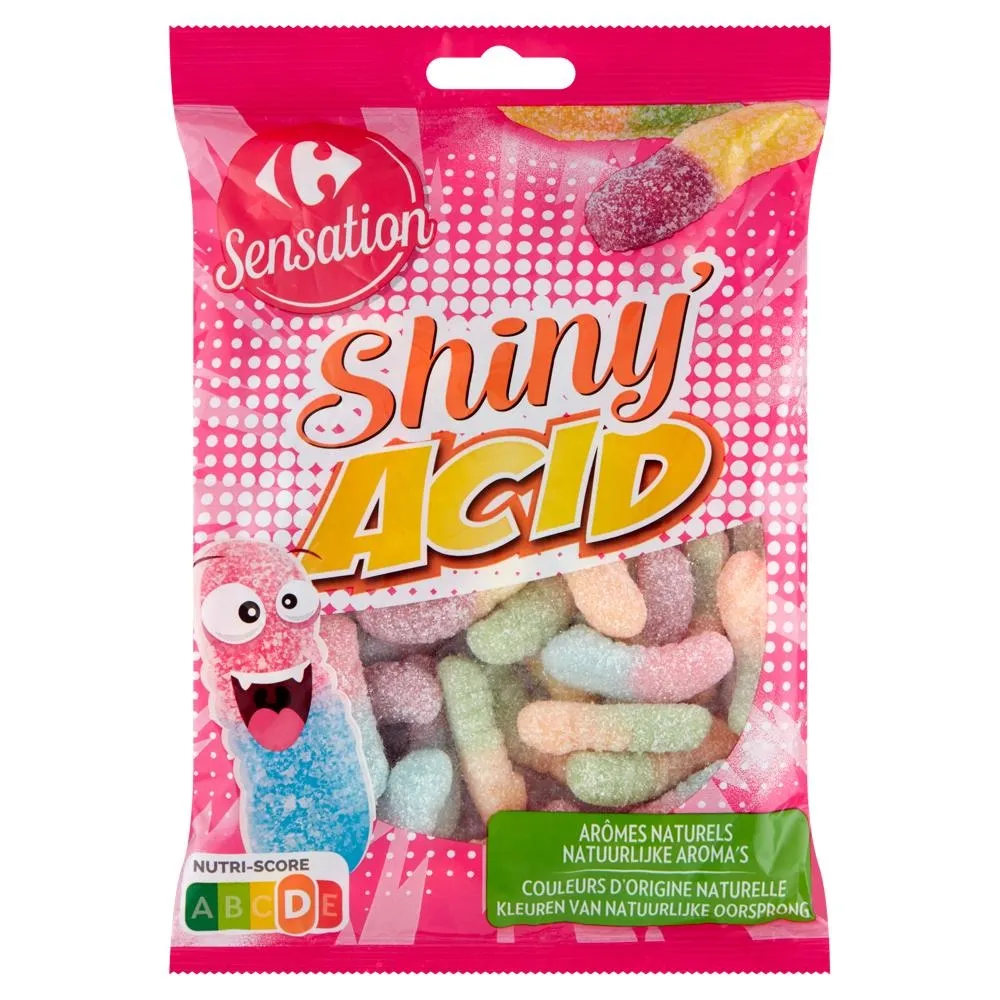 Carrefour Sensation Shiny Acid Żelki 250 g