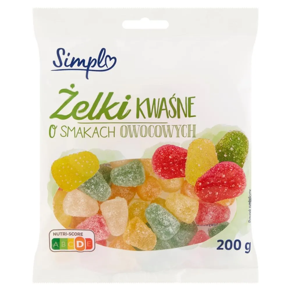 Simpl Żelki kwaśne o smakach owocowych 200 g