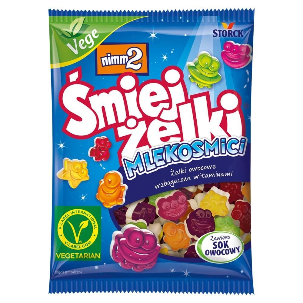 nimm2 Śmiejżelki Mlekosmici Żelki owocowe wzbogacone witaminami 90 g