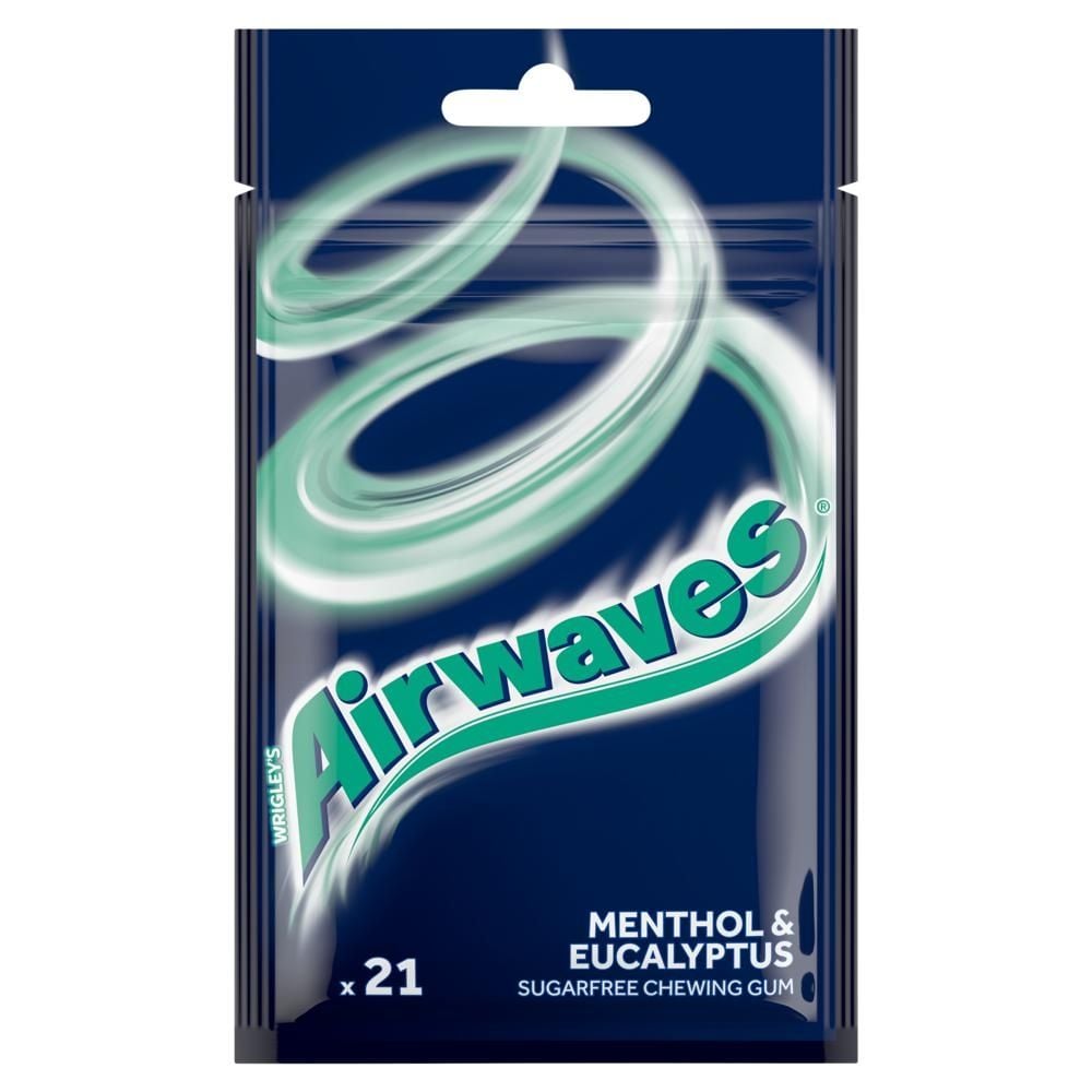 Airwaves Menthol & Eucalyptus Bezcukrowa guma do żucia 29 g (21 sztuk)