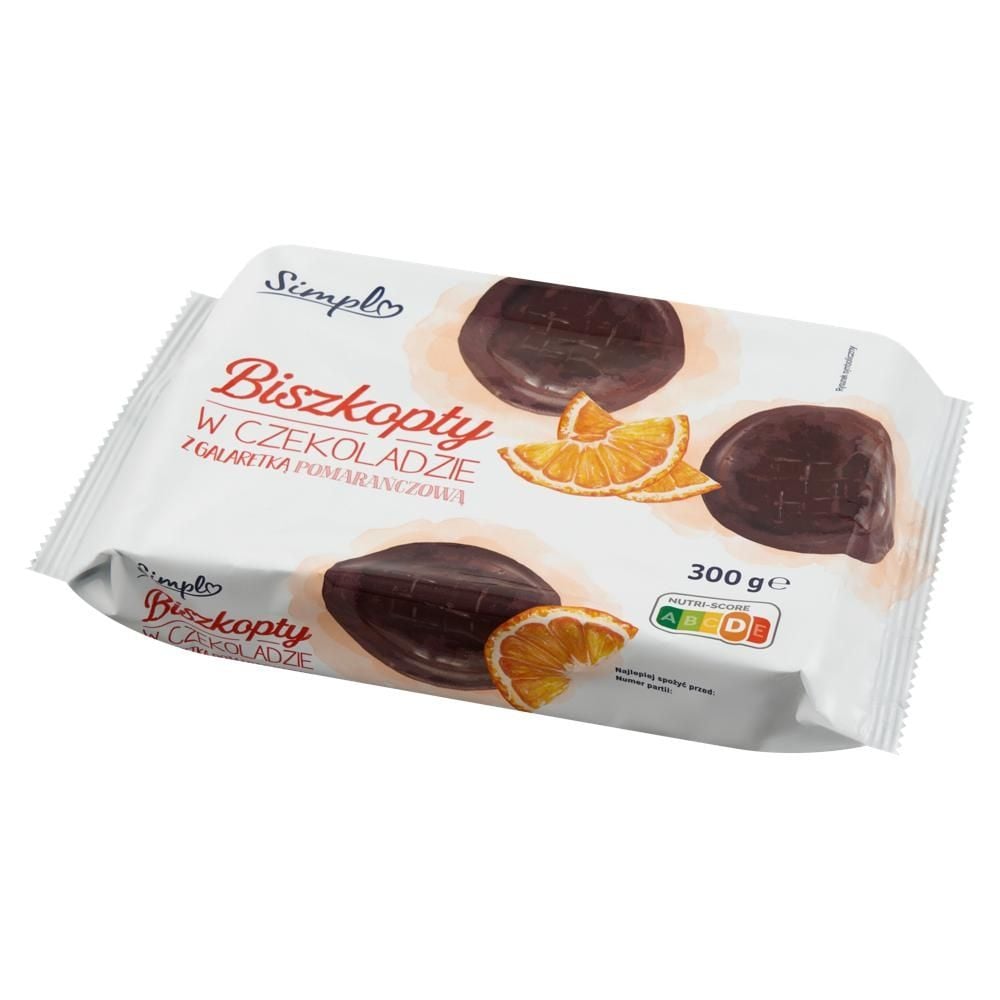 Simpl Biszkopty w czekoladzie z galaretką pomarańczową 300 g