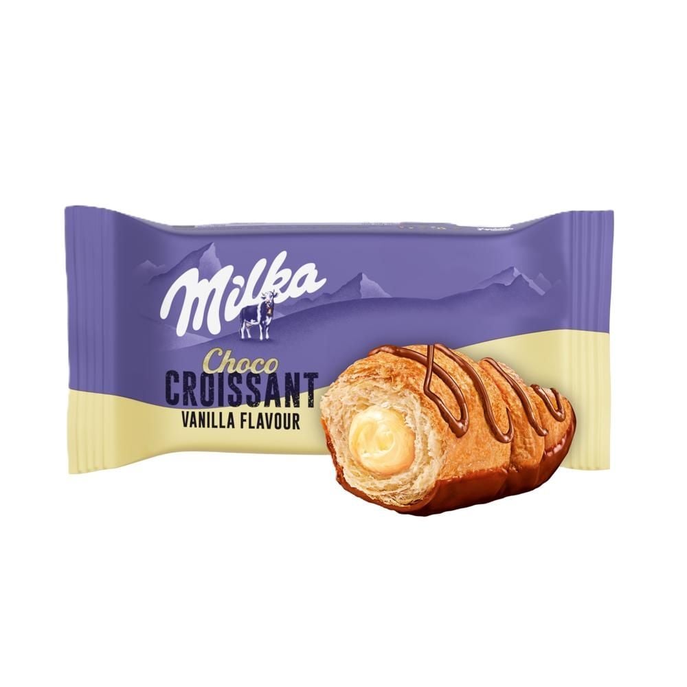 Milka Croissant Choco Vanilla, rogalik z ciasta francuskiego z nadzieniem o smaku waniliowym - 50 g