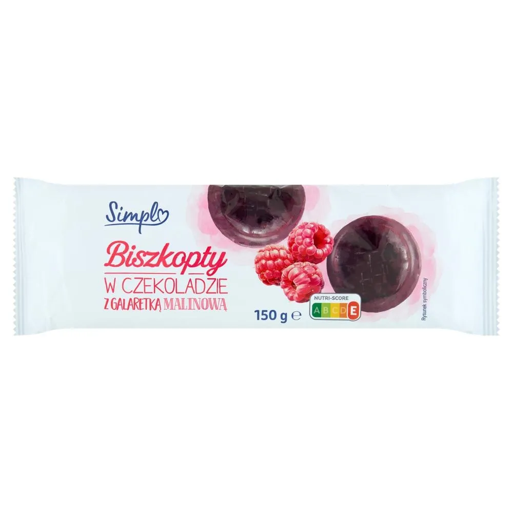 Simpl Biszkopty w czekoladzie z galaretką malinową 150 g