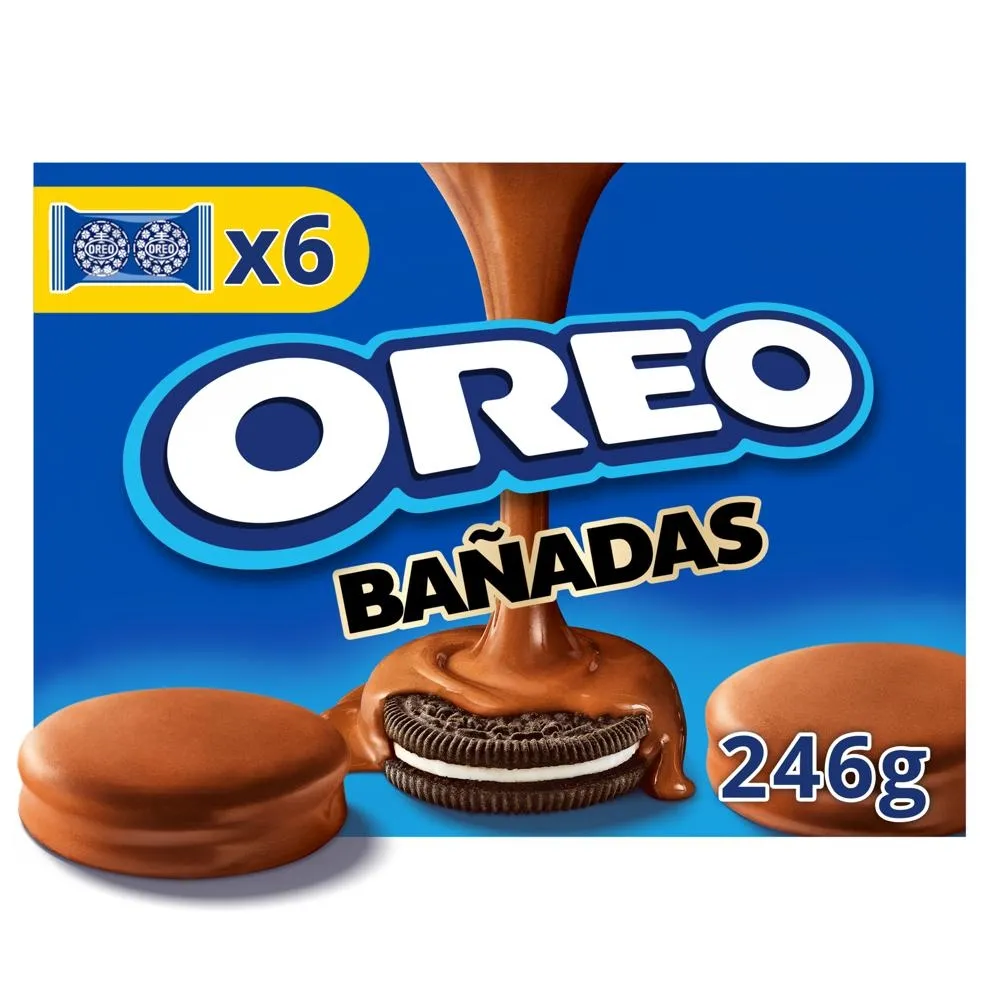 Oreo Ciastka kakaowe z nadzieniem o smaku waniliowym oblane polewą kakaową 246 g (12 sztuk)