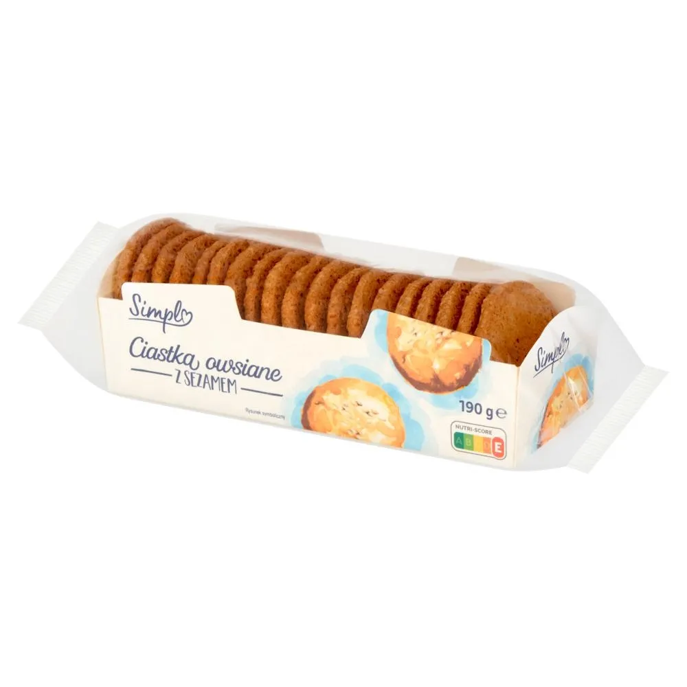 Simpl Ciastka owsiane z sezamem 190 g