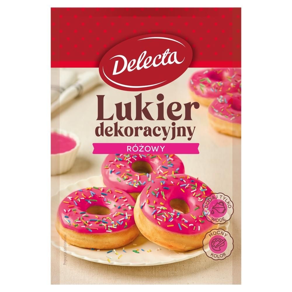 Delecta Lukier dekoracyjny różowy 80 g