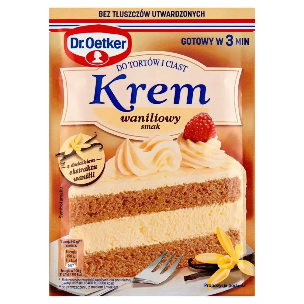 Dr. Oetker Krem do tortów i ciast waniliowy smak 105 g