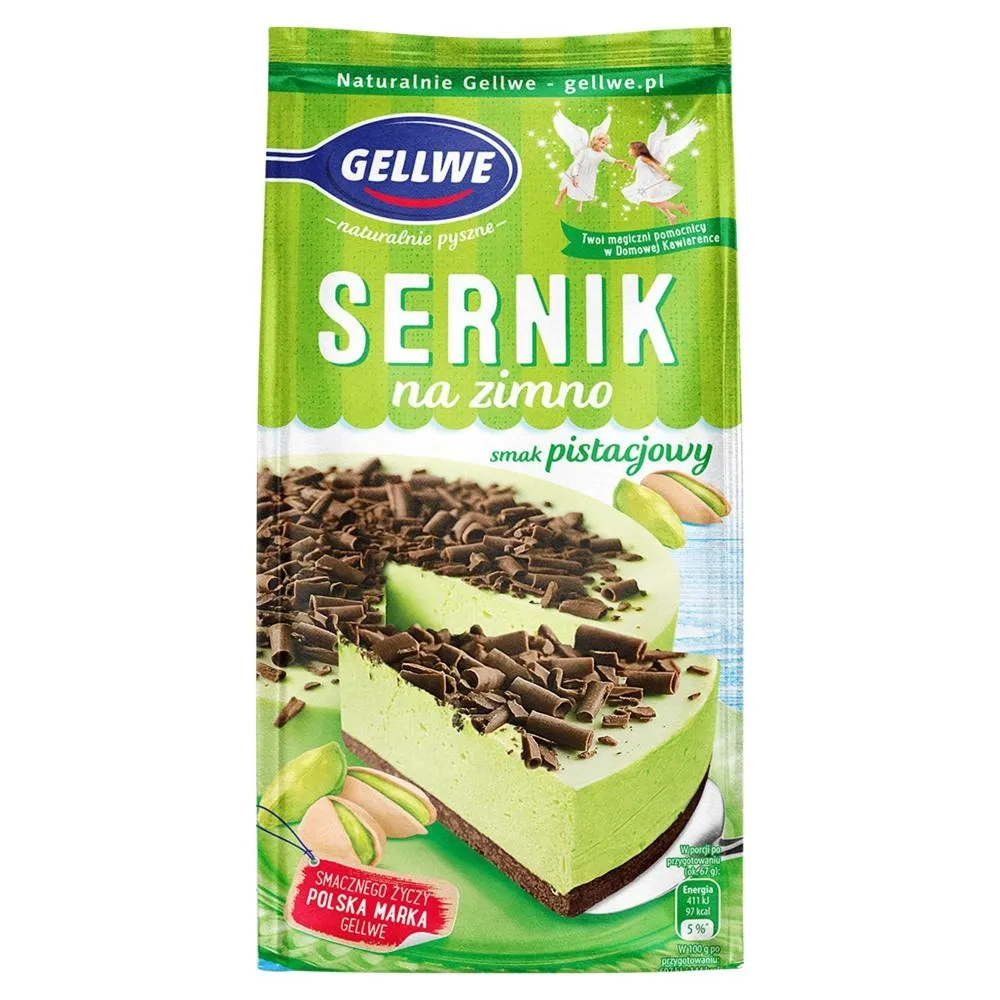 Gellwe Sernik na zimno smak pistacjowy mieszanka do domowego przygotowania 193 g