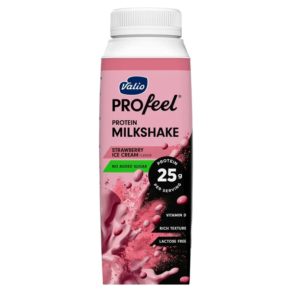 Valio Profeel Napój z wysoką zawartością białka o smaku lodów truskawkowych 250 ml