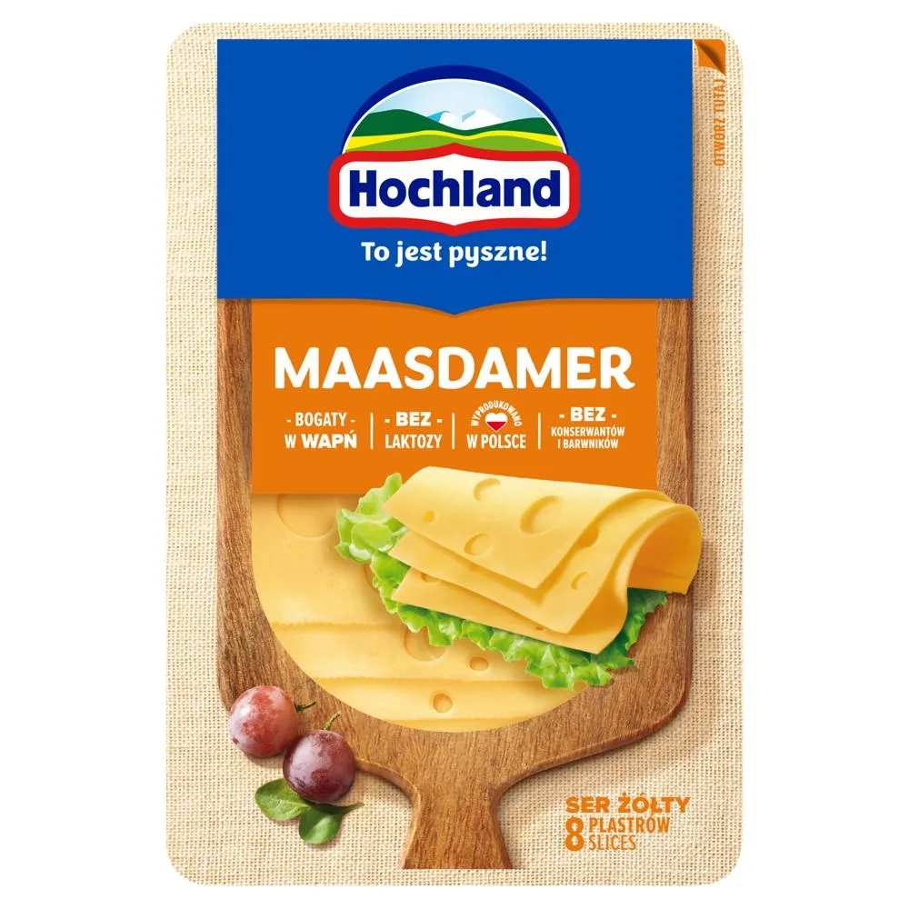 Hochland Ser żółty maasdamer w plastrach 135 g