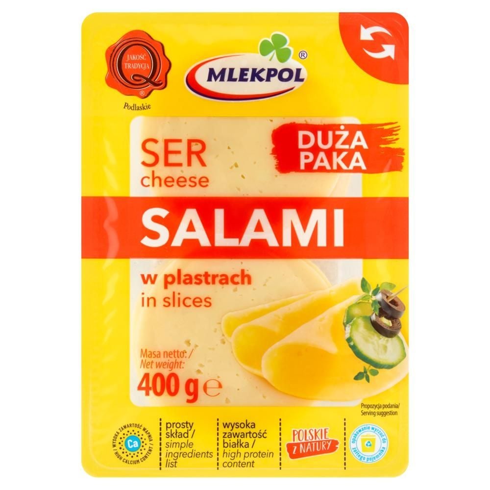 Mlekpol Ser salami w plastrach 400 g