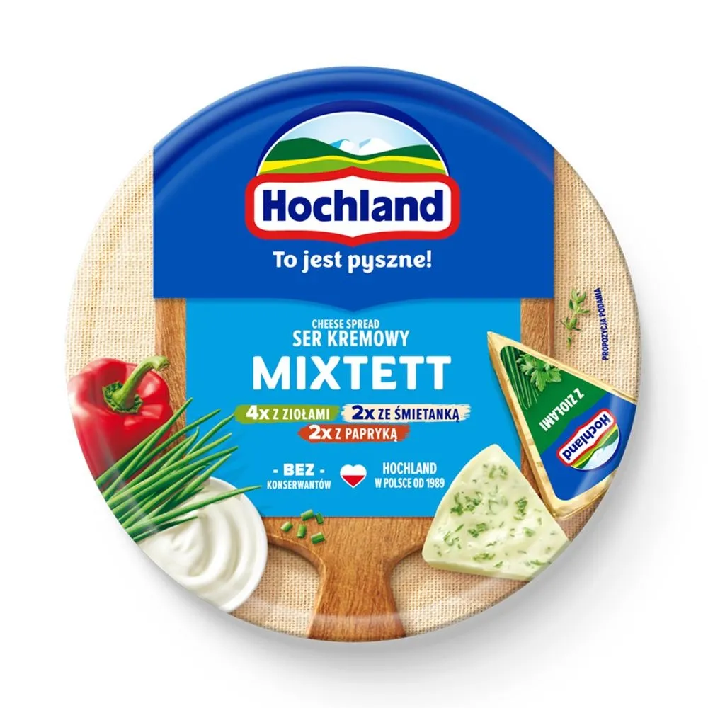 Hochland Ser kremowy mixtett w trójkącikach 180 g (8 sztuk)