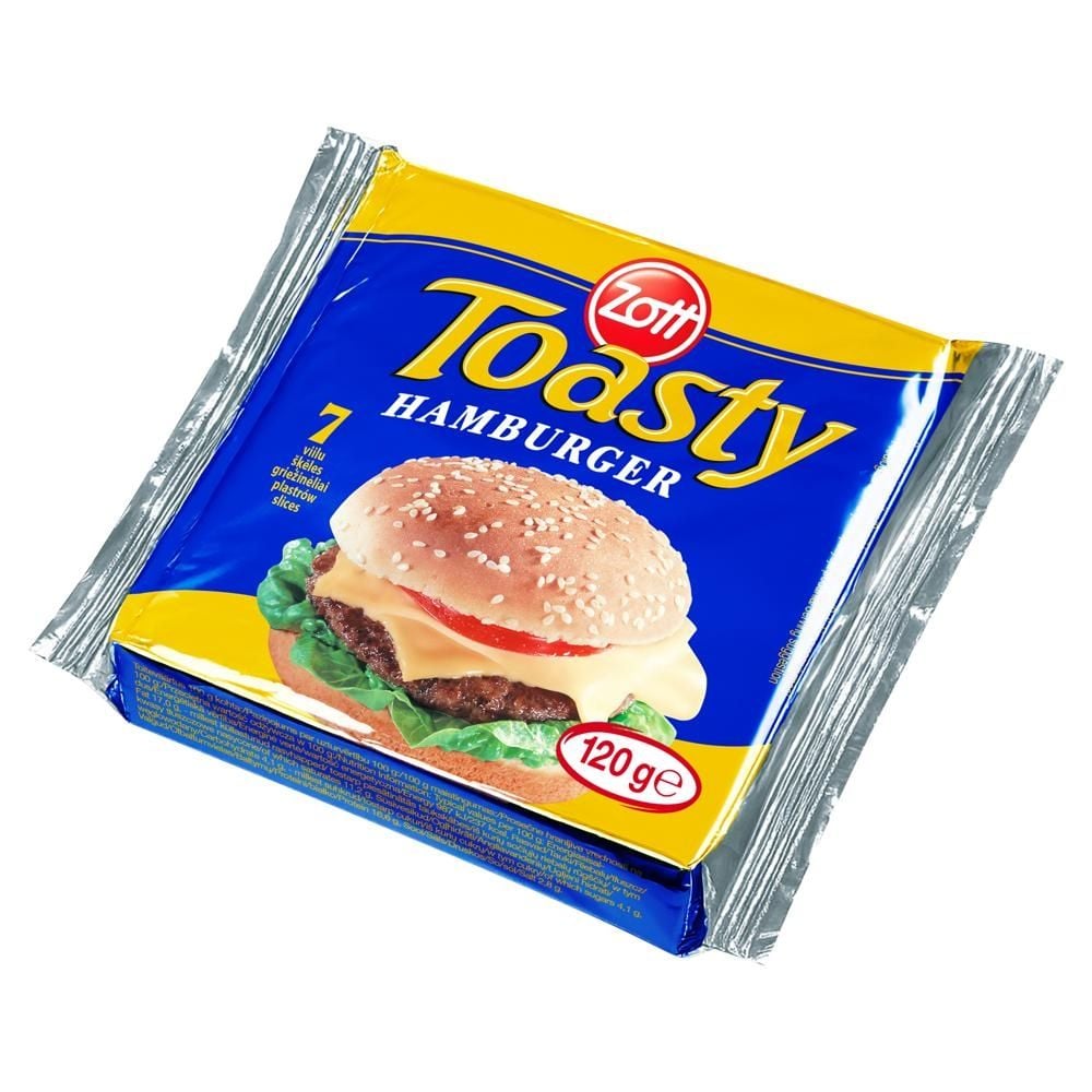 Zott Toasty Hamburger Ser topiony plastry 120 g (7 x 17,14 g)