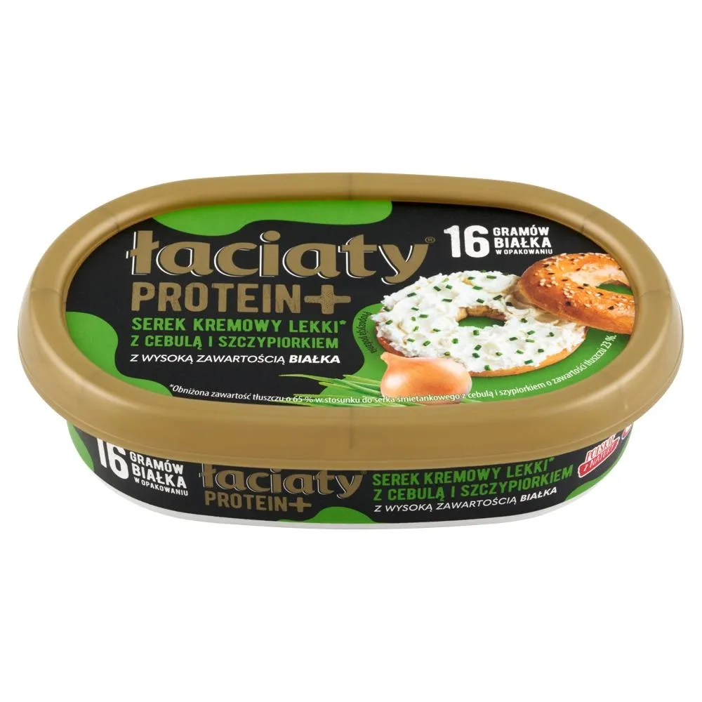 Łaciaty Protein+ Serek kremowy lekki z cebulą i szczypiorkiem 135 g