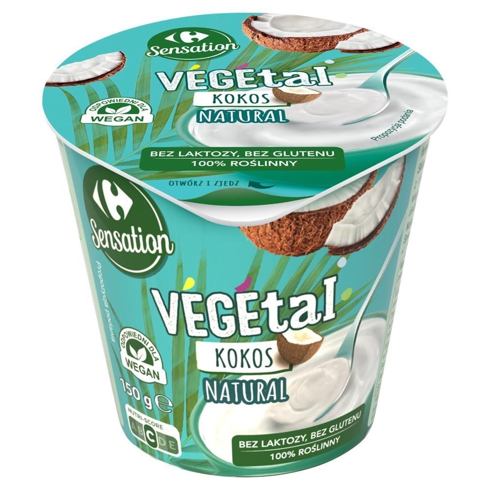 Carrefour Sensation Vegetal Natural Produkt roślinny na bazie ekstraktu z miąższu kokosa 150 g