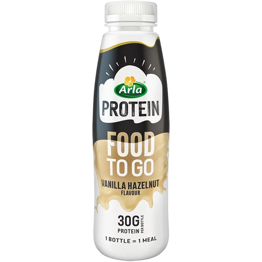 Arla Food to Go Wysokobiałkowy napój mleczny o smaku wanilii i orzecha laskowego 500 ml