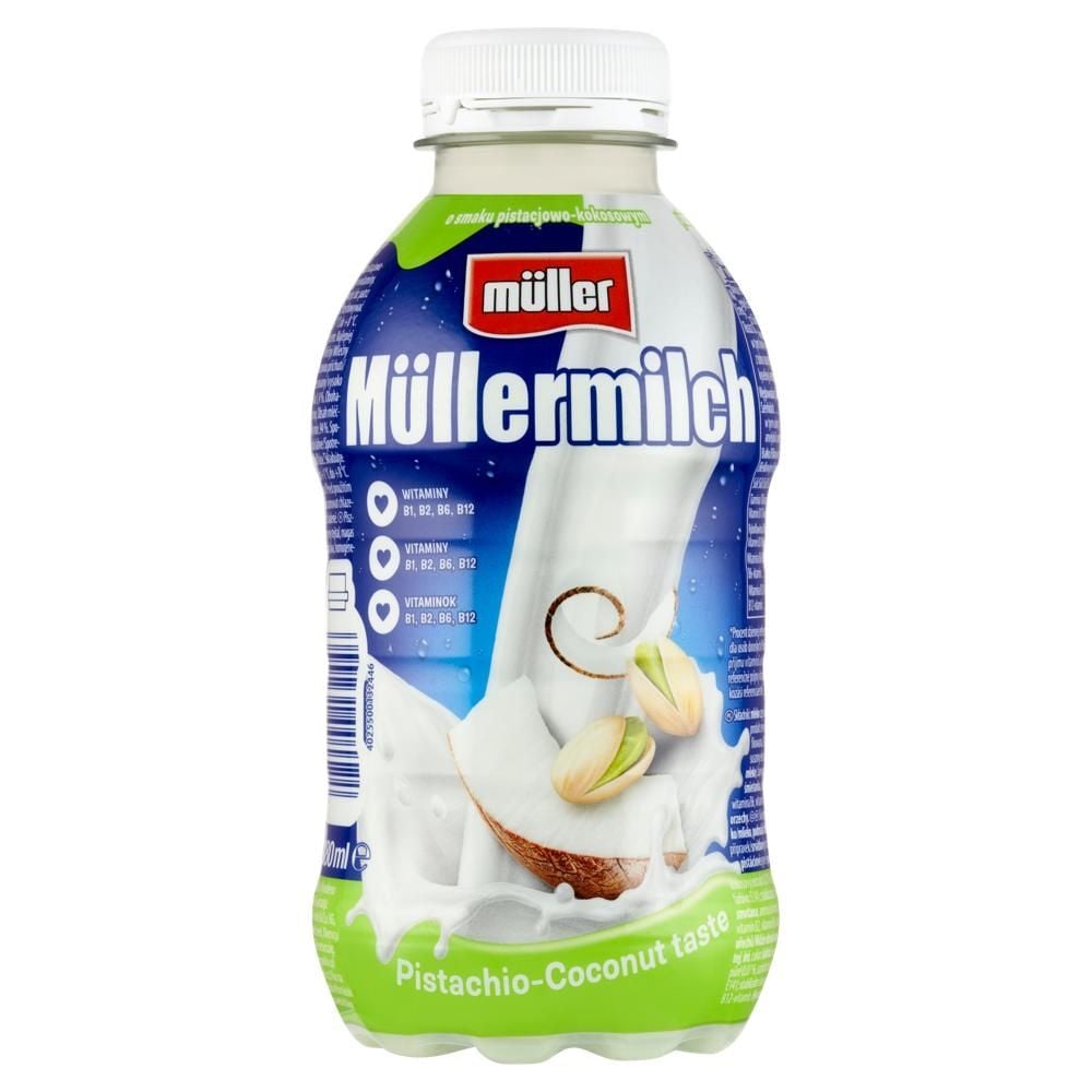 Müller Müllermilch Napój mleczny o smaku pistacjowo-kokosowym 400 g