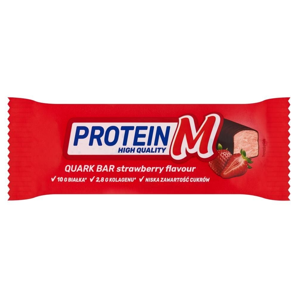 Protein M Batonik z masy twarogowej o smaku truskawkowym z kolagenem 40 g