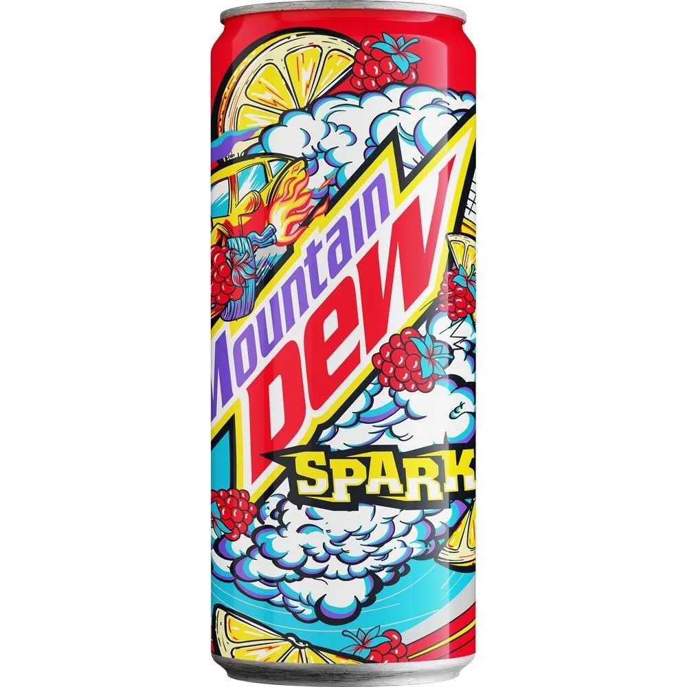 Mountain Dew Napój gazowany o smaku cytrynowo-malinowym 330 ml
