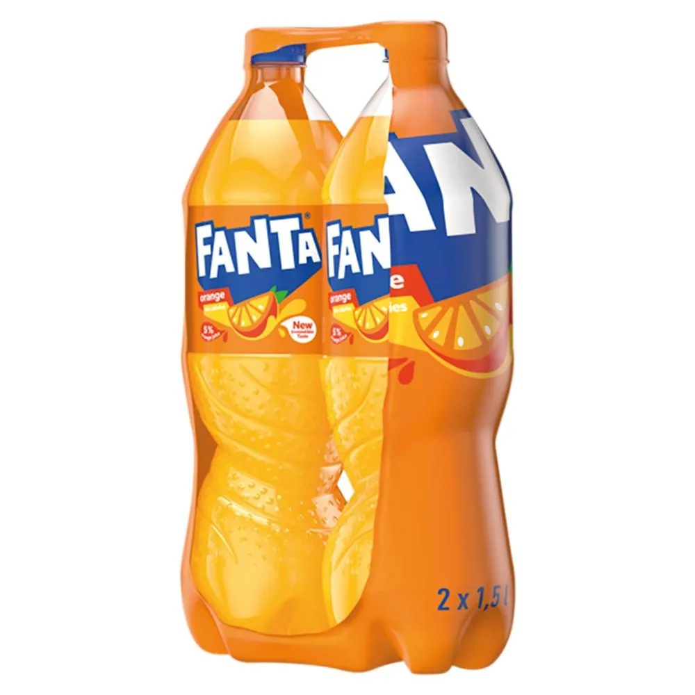 Fanta Napój gazowany o smaku pomarańczowym 2 x 1,5 l