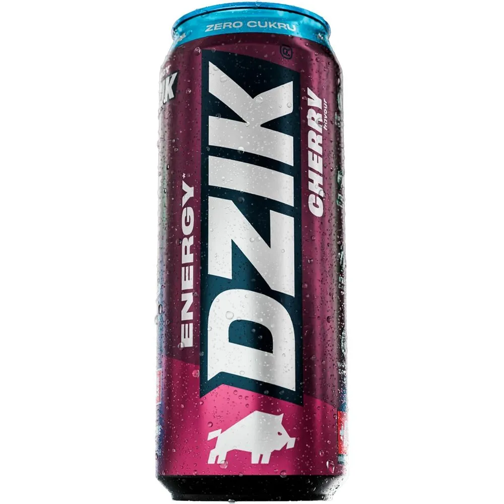 Dzik Energy Napój energetyzujący o smaku wiśniowym bez cukru 500 ml