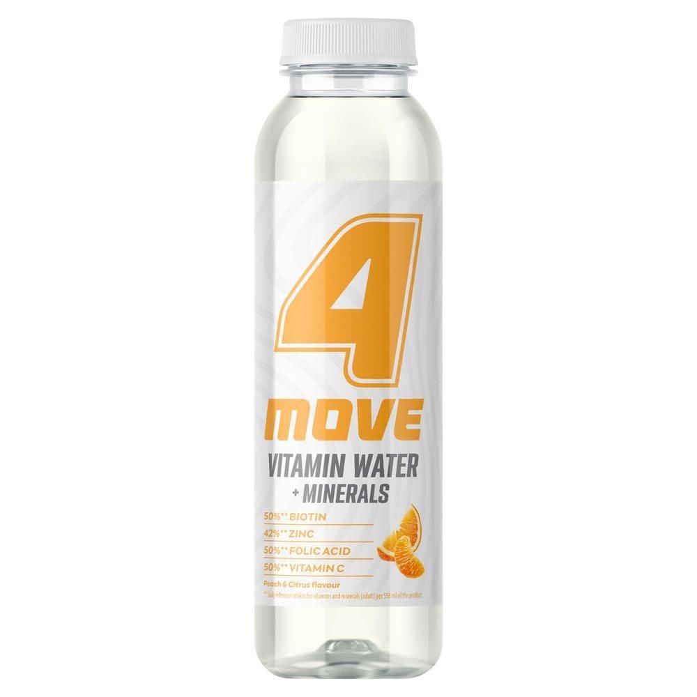 4Move Vitamin Water Napój niegazowany o smaku brzoskwiniowo-cytrusowym 556 ml