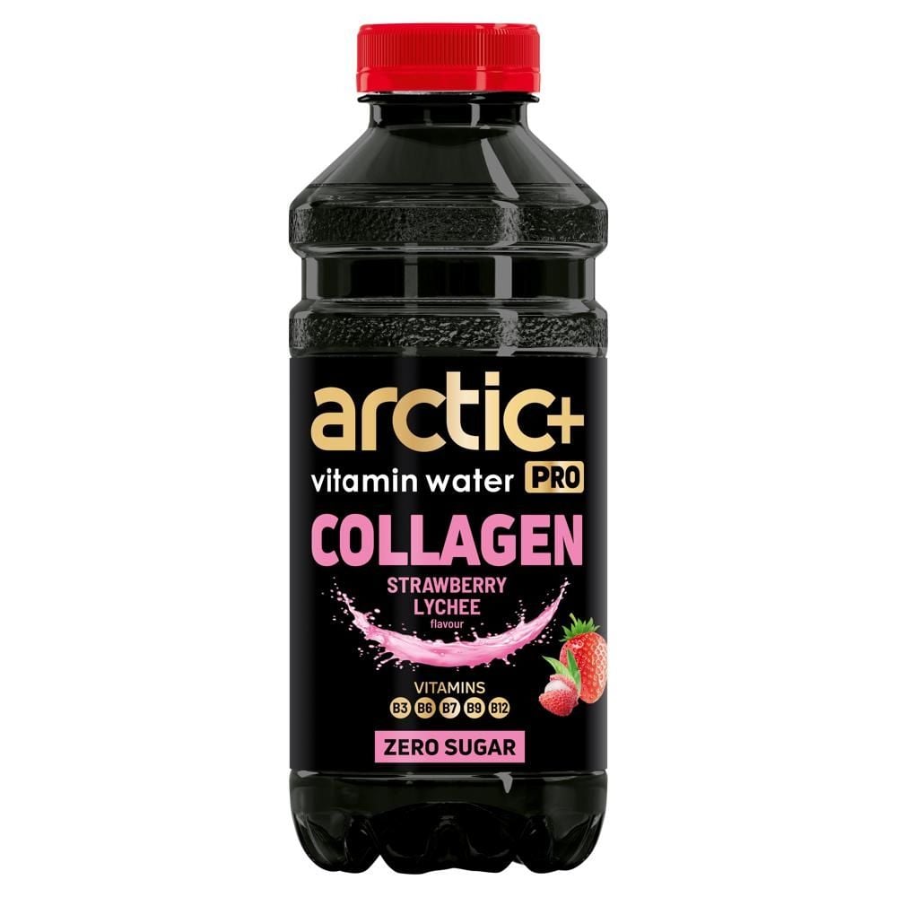 Arctic+ Vitamin Water Pro Collagen Napój niegazowany o smaku truskawki i liczi 600 ml