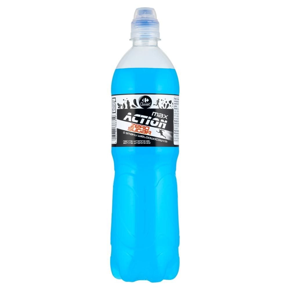 Carrefour Classic Max Action Zero Sugar Napój niegazowany o smaku wieloowocowym 750 ml