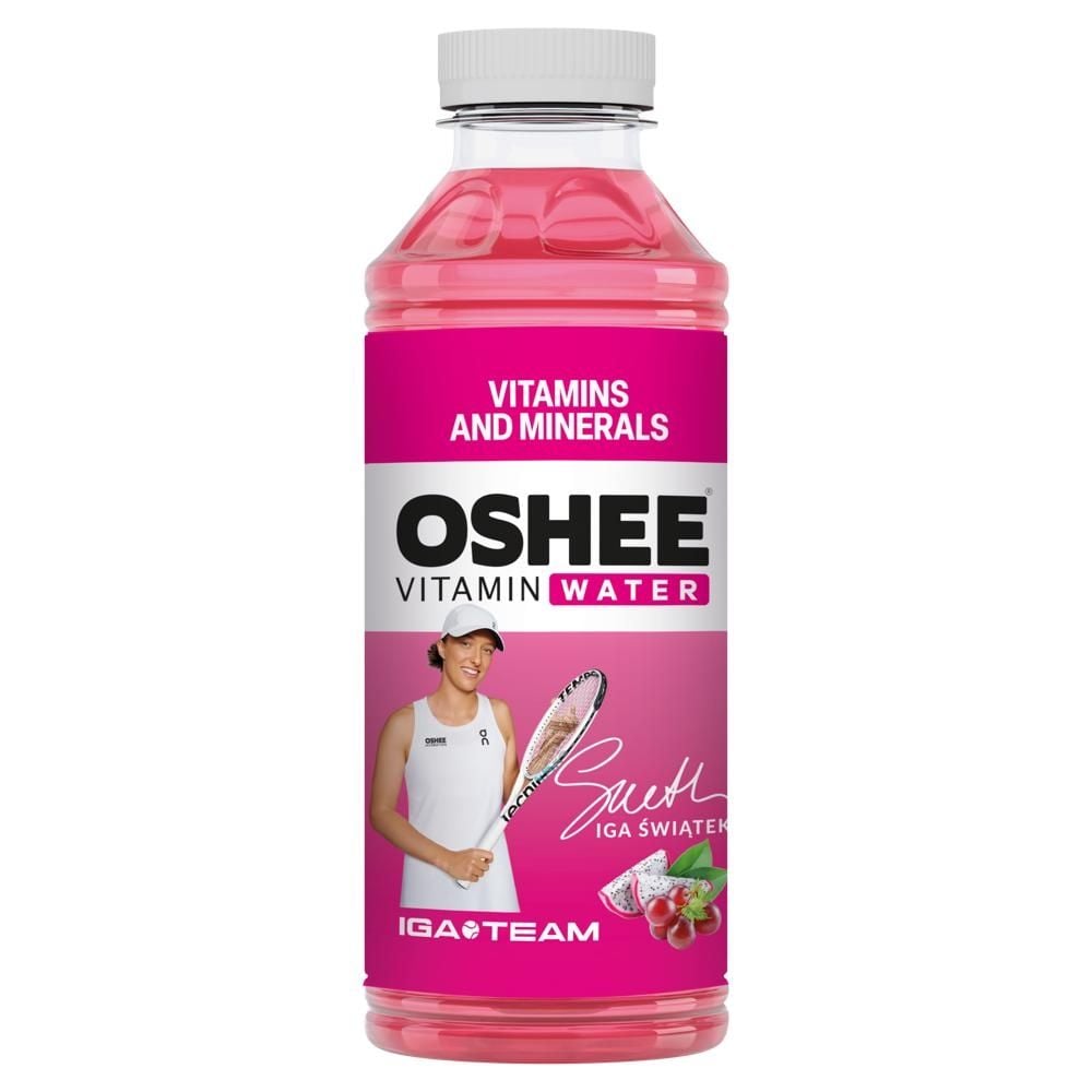Oshee Vitamin Water Napój niegazowany smak czerwonych winogron-dragonfruit 555 ml