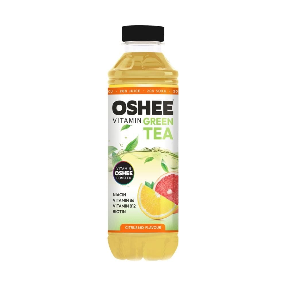 Oshee Vitamin Green Tea Niegazowany napój herbaciany o smaku owoców cytrusowych 555 ml