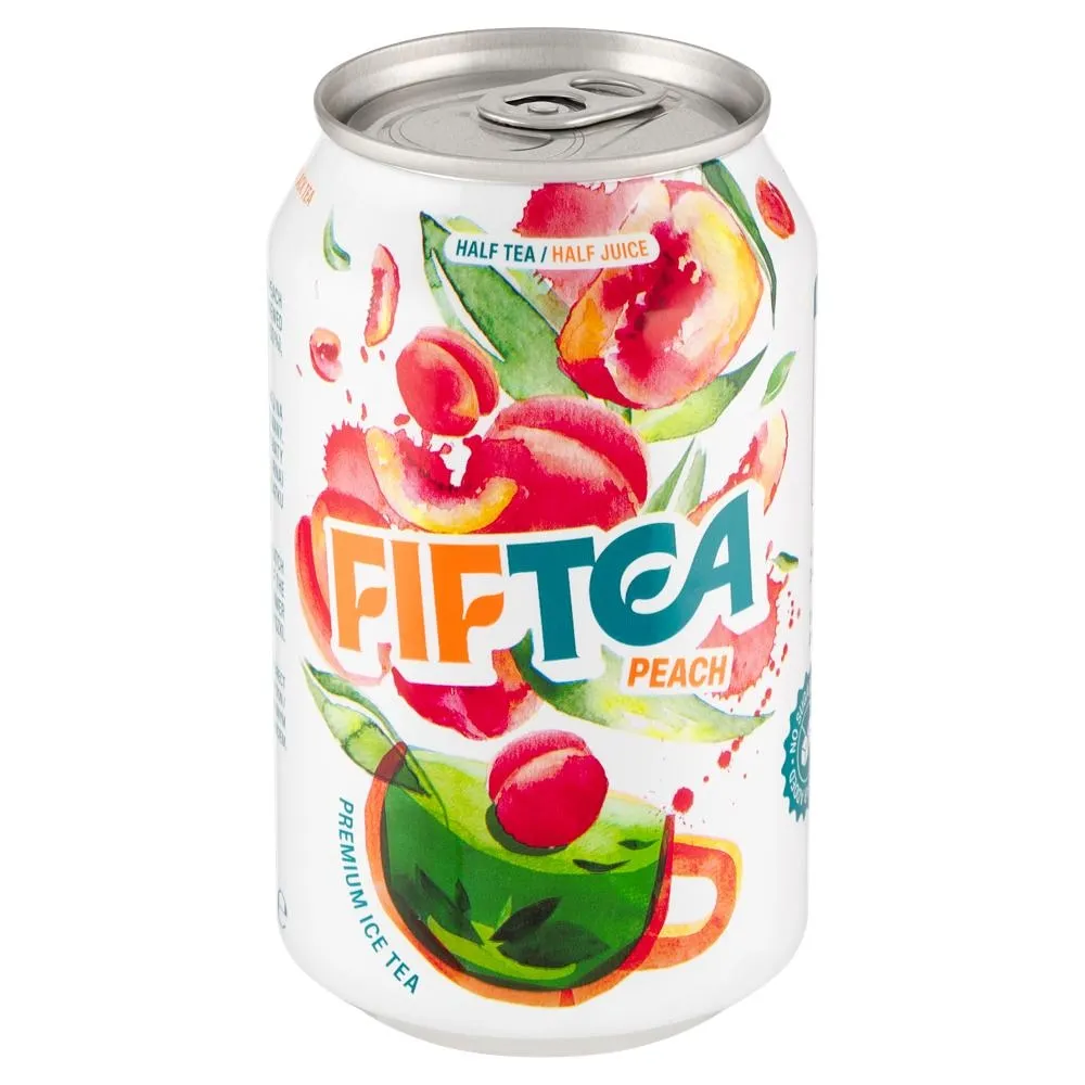 Fiftea Ice Tea Napój z czarnej herbaty parzonej na gorąco z sokiem z brzoskwini 330 ml