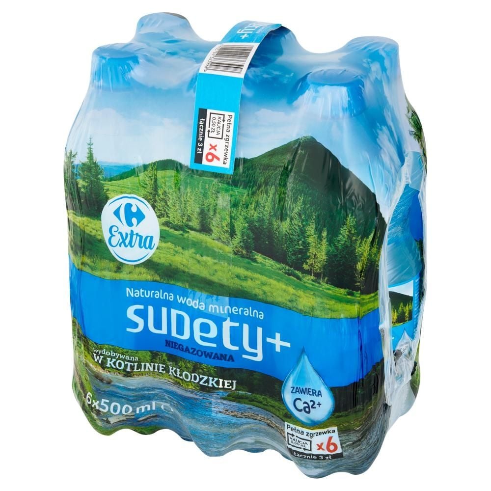 Carrefour Extra Sudety+ Naturalna woda mineralna niegazowana 6 x 500 ml