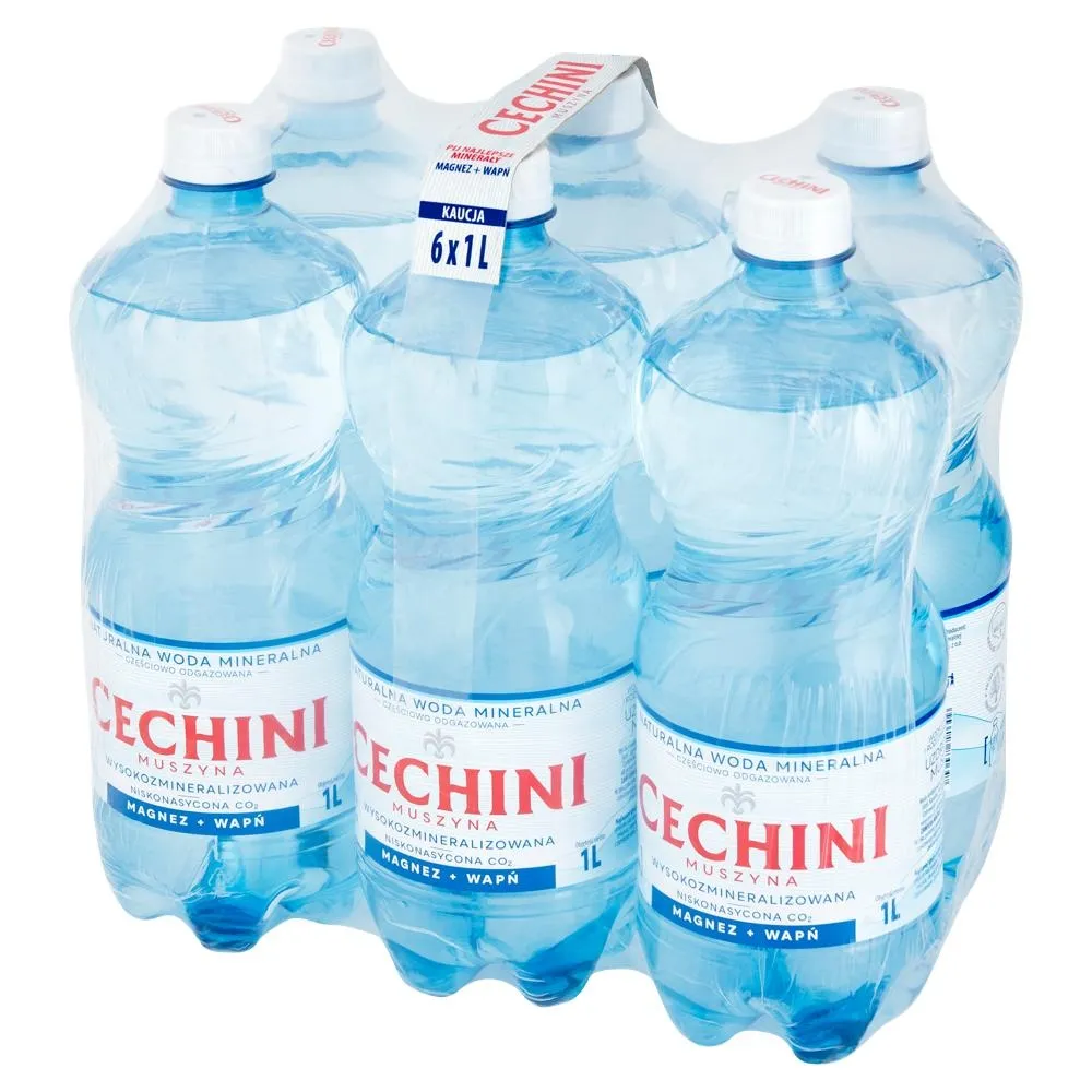 Cechini Muszyna Naturalna woda mineralna wysokozmineralizowana niskonasycona CO₂ 6 x 1 l