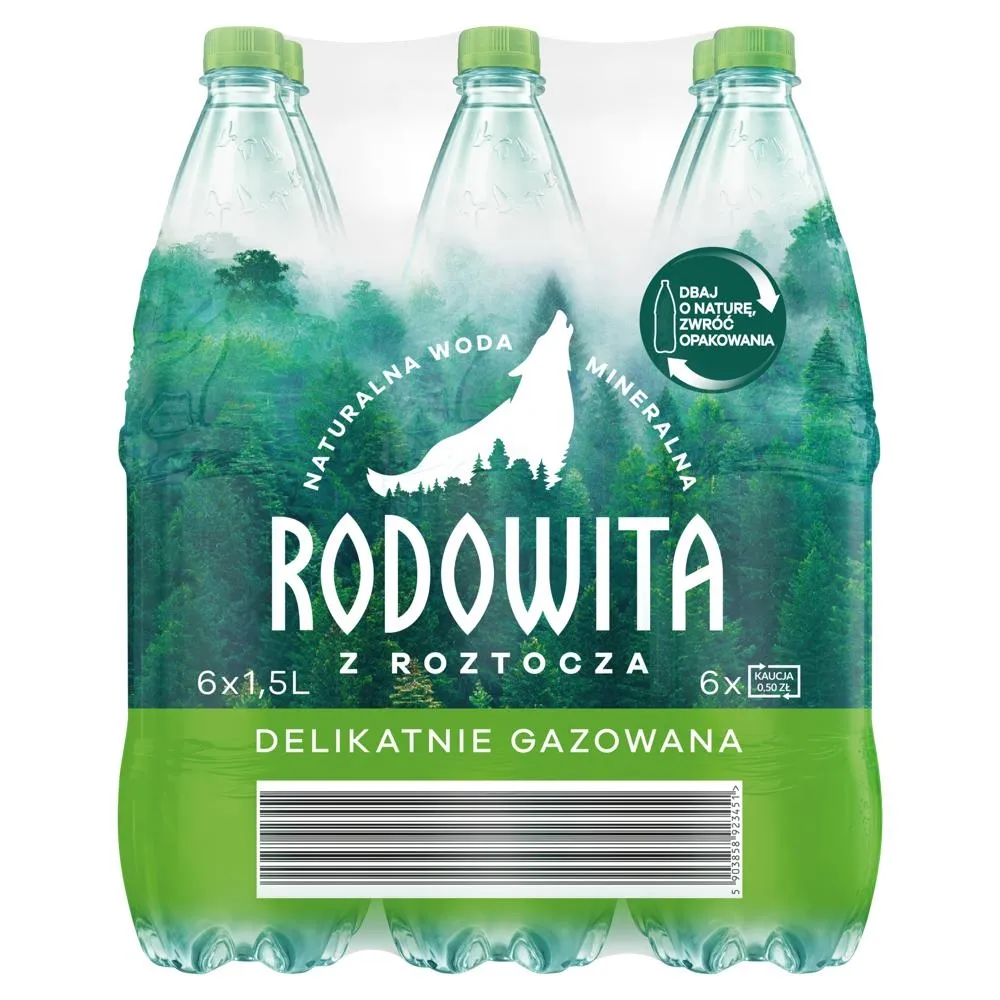 Rodowita z Roztocza Naturalna woda mineralna delikatnie gazowana 6 x 1,5 l