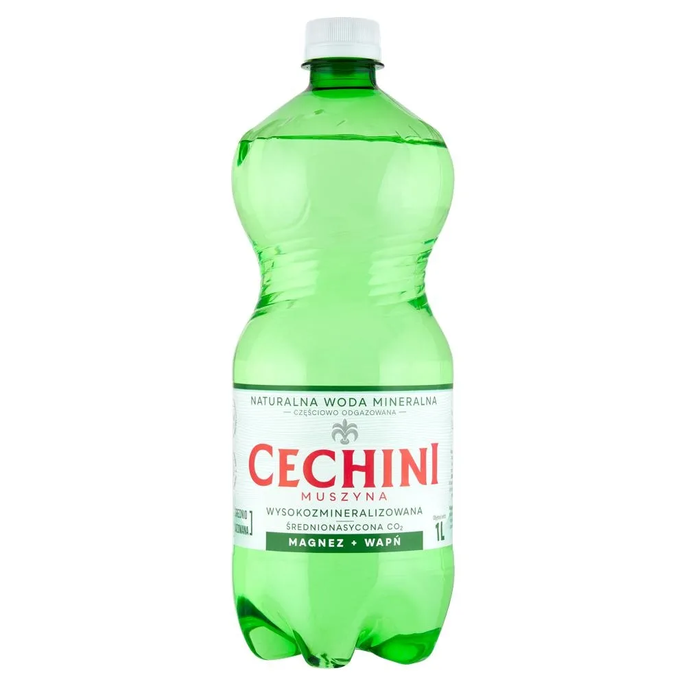 Cechini Muszyna Naturalna woda mineralna wysokozmineralizowana średnionasycona CO₂ 1 l