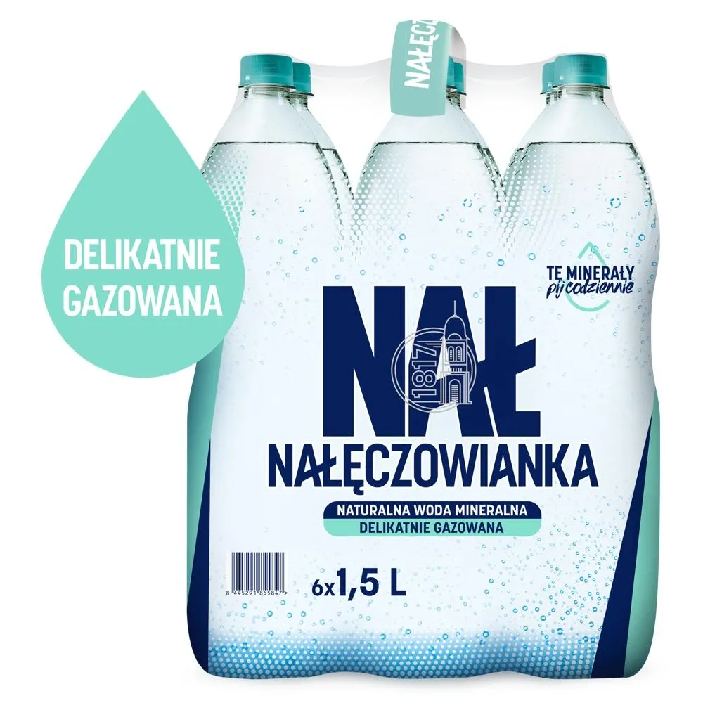 Nałęczowianka Naturalna woda mineralna delikatnie gazowana 6 x 1,5 l